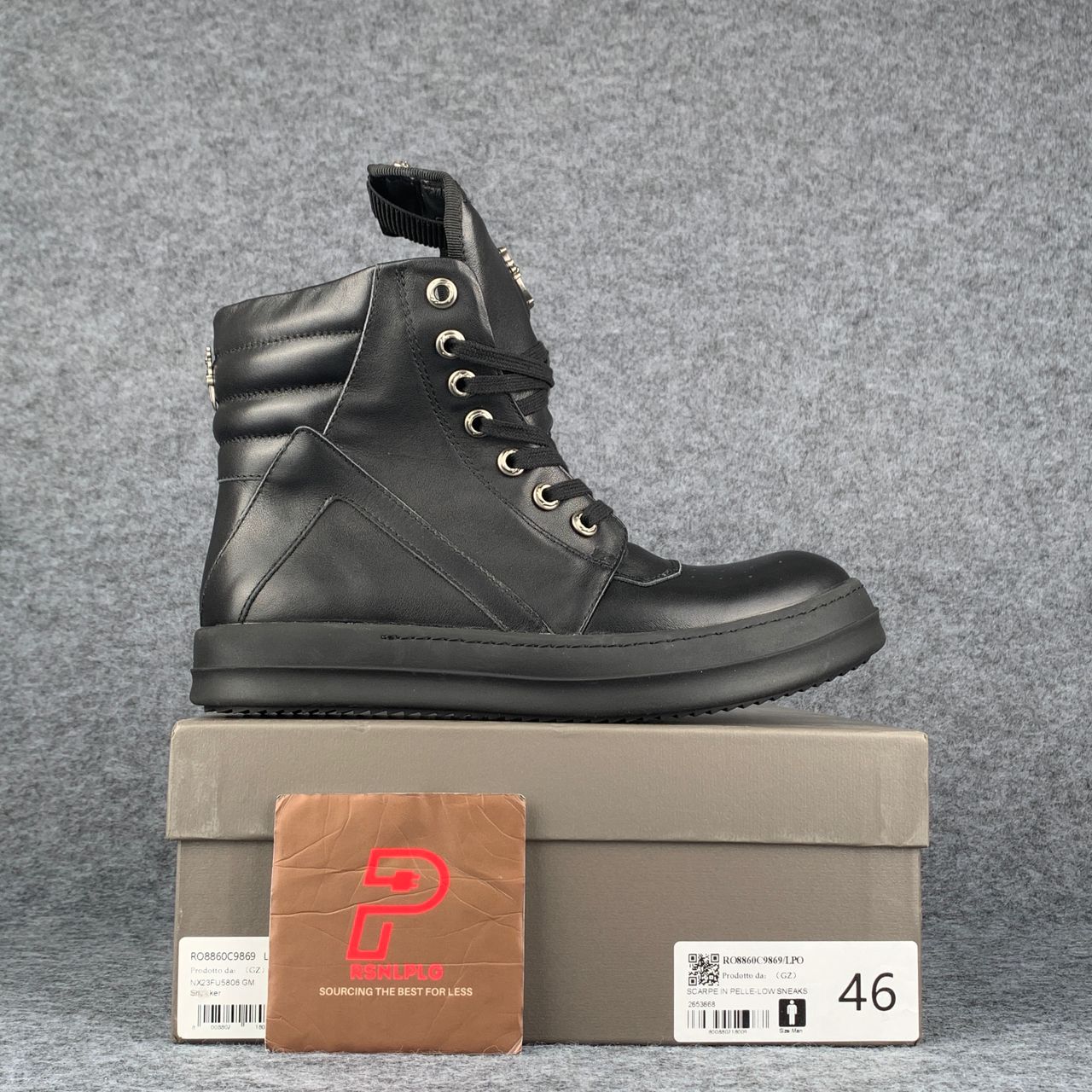 Chrome Hearts x Rick Owens Geobasket High 'Black’